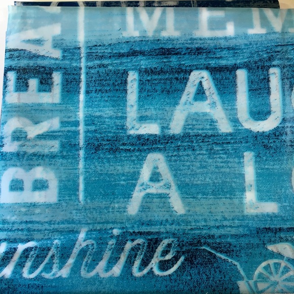 Ocean Rules Peva Shower Curtain Ombré Blue Beach - Picture 13 of 16